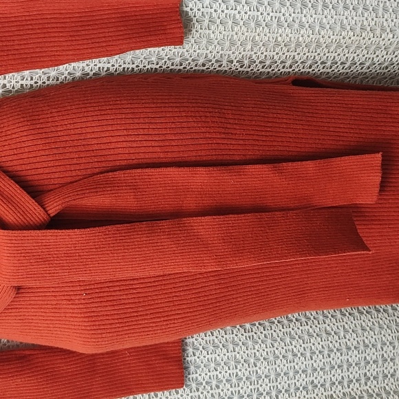 Chic Long Sleeve Knit Dress in Rust - Picture 5 of 12